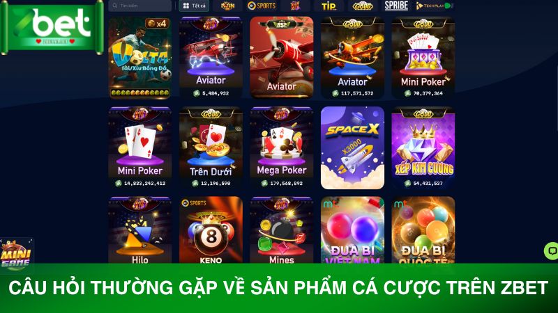 Câu hỏi thường gặp về các sản phẩm có trên nhà cái Zbet