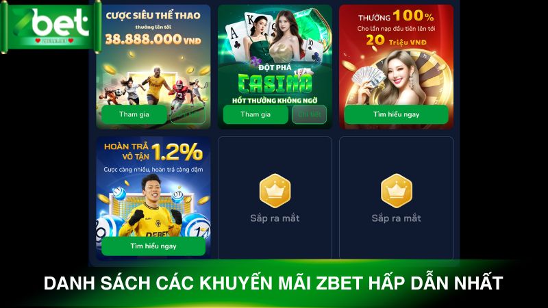 Tổng hợp các khuyến mãi Zbet hấp dẫn nhất