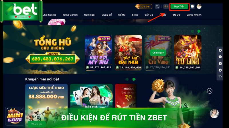 Những điều kiện quan trọng để rút tiền Zbet