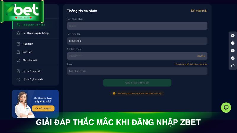 Giải đáp chi tiếc thắc mắc khi đăng nhập Zbet