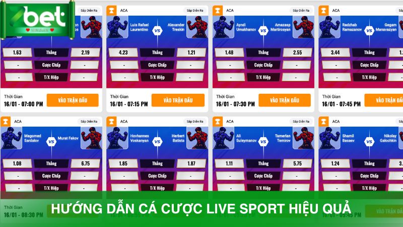 Mẹo cá cược hình thức Live Sport Zbet hiệu quả