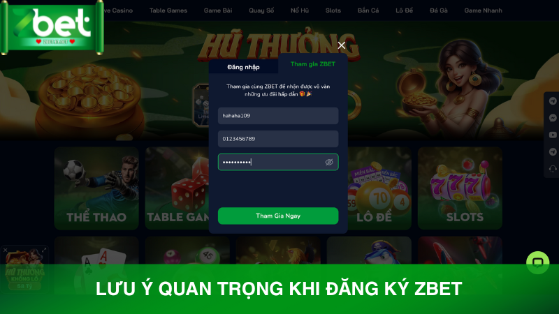 Lưu ý để đăng ký Zbet nhanh chóng