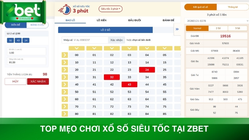 Top mẹo chơi xổ số siêu tốc tại Zbet hiệu quả nhất 2026