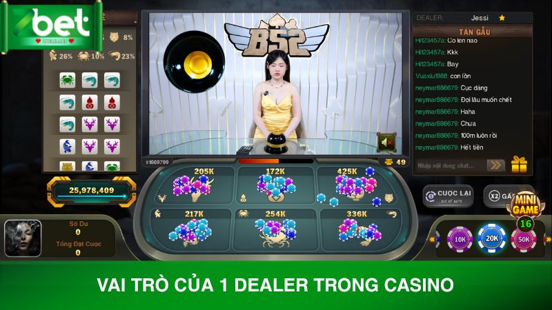 Vai trò của Dealer trong ván casino online